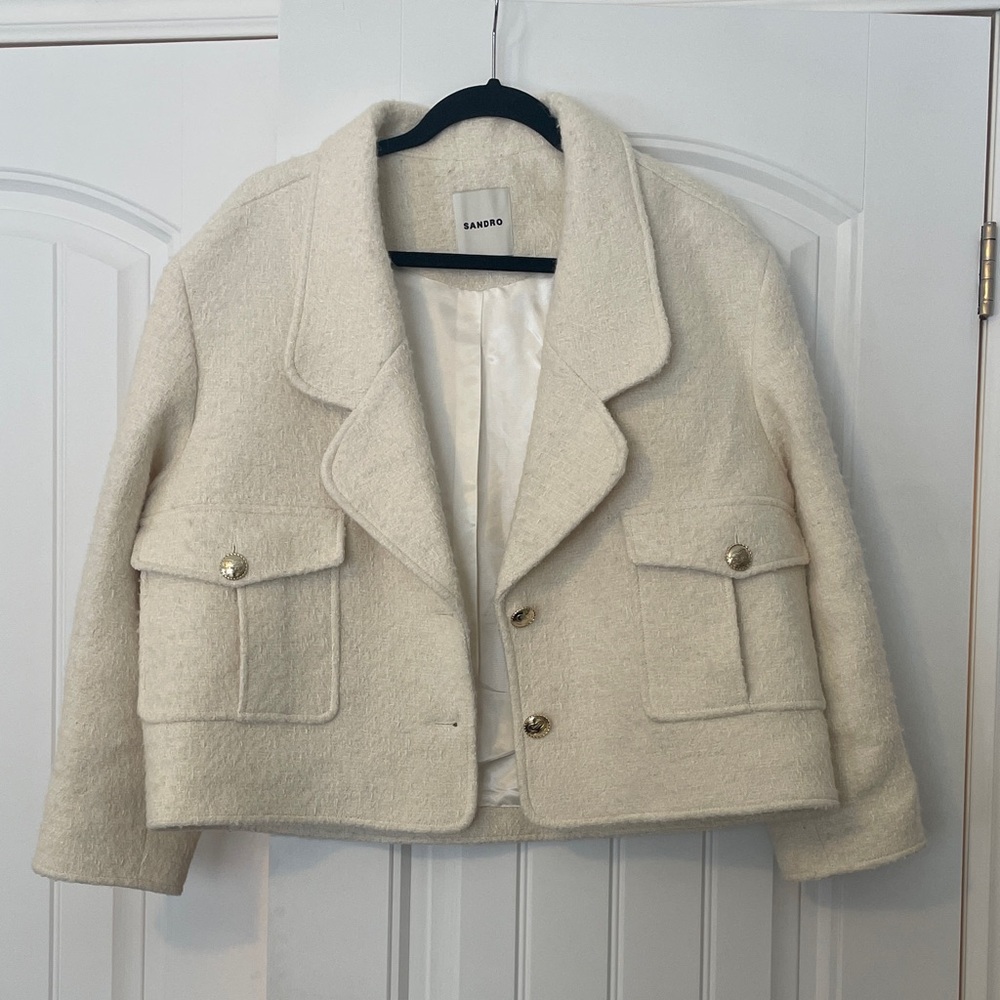 EUC Sandro Women's Elegant Cream Blazer